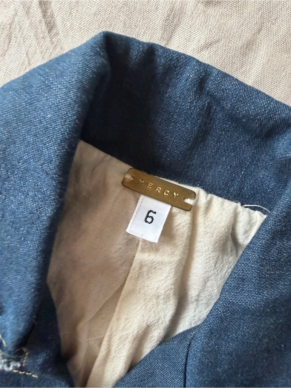 Vintage cotton denim longline jacket xs to small - Picture 10 of 15